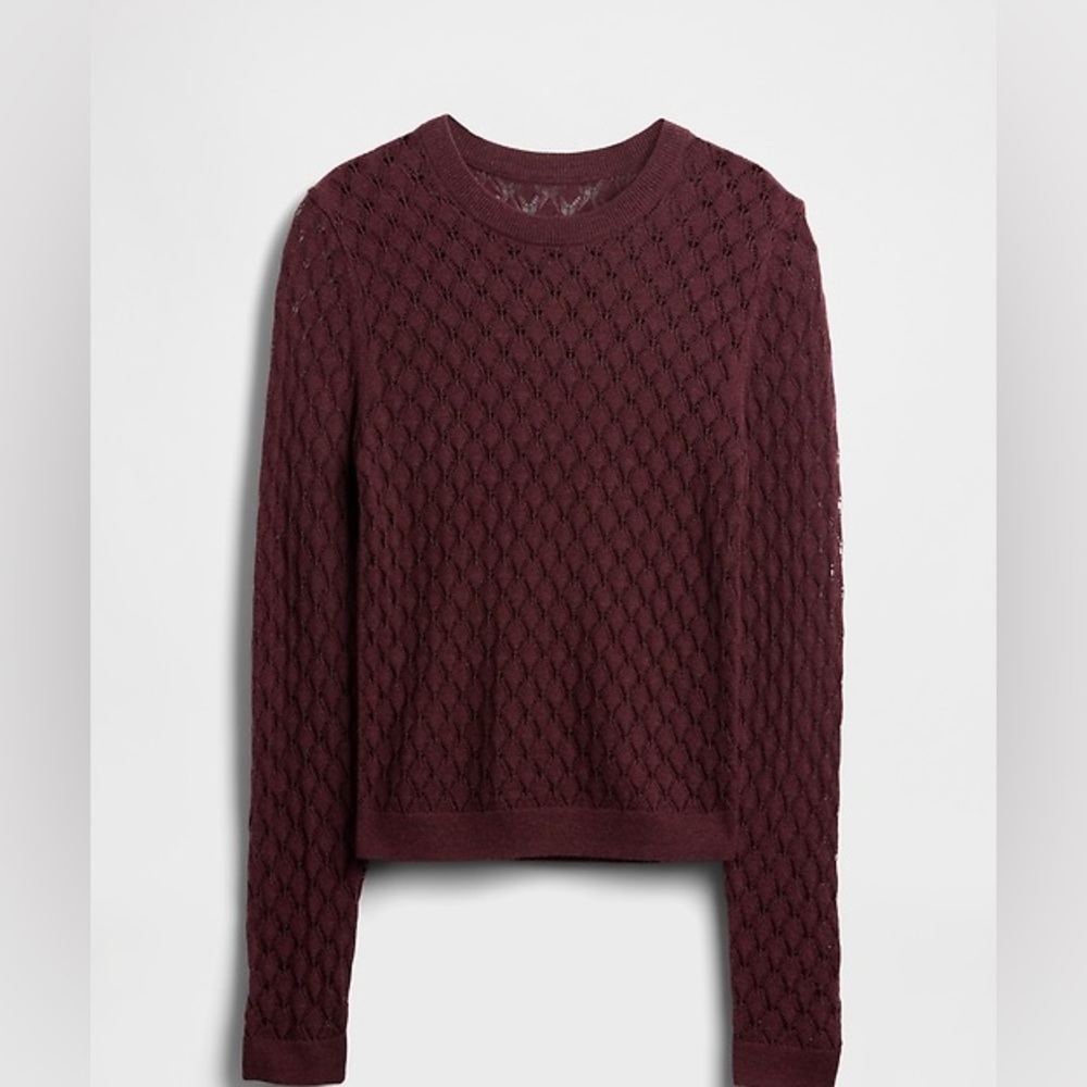 GAP Plum Textured Knit Sweater